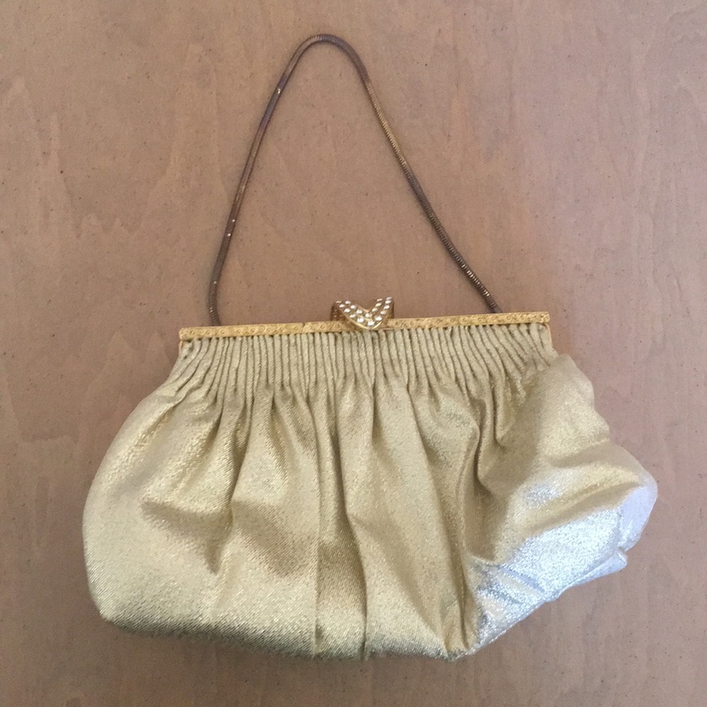 Gold clutch purse